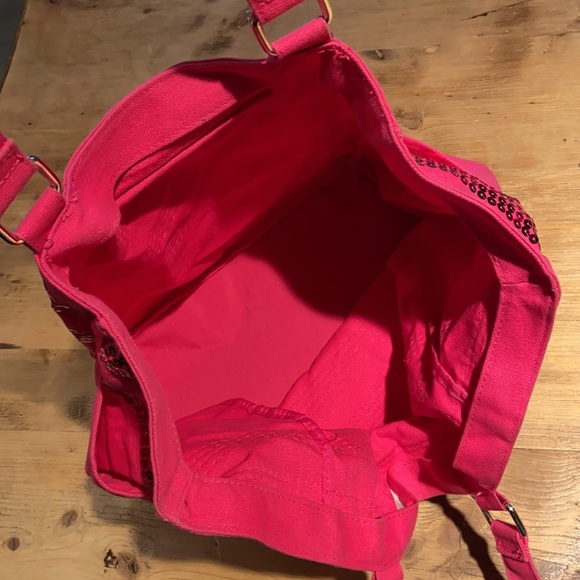 Victoria’s Secret sequin canvas Shoulder tote overnight beach gym bag - Picture 7 of 14